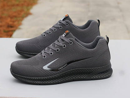 Men's Breathable Mesh Running Shoes - Lightweight, Non-Slip Casual Sneakers with "BEST PARENTS NO.2.54cm Design, Low-Top Lace-Up Sneakers for All Seasons
