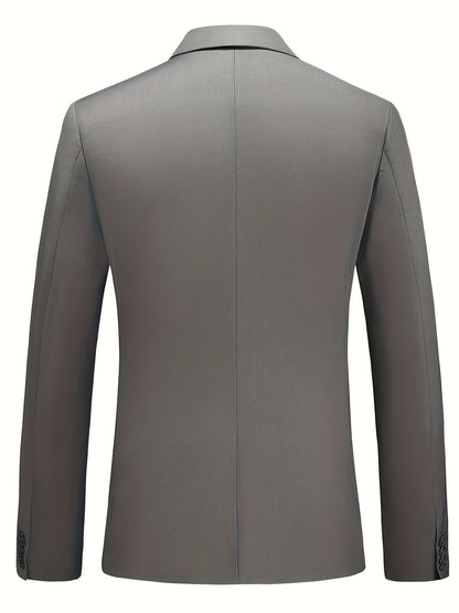 Men'S Classic Two-Piece Suit Set with a Single-Button Jacket And Pants, Suitable for Light Business, Weddings, Casual, And Formal Occasions.