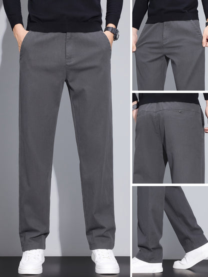 Men's Slim Fit Straight-Leg Casual Pants, Lightweight & Durable