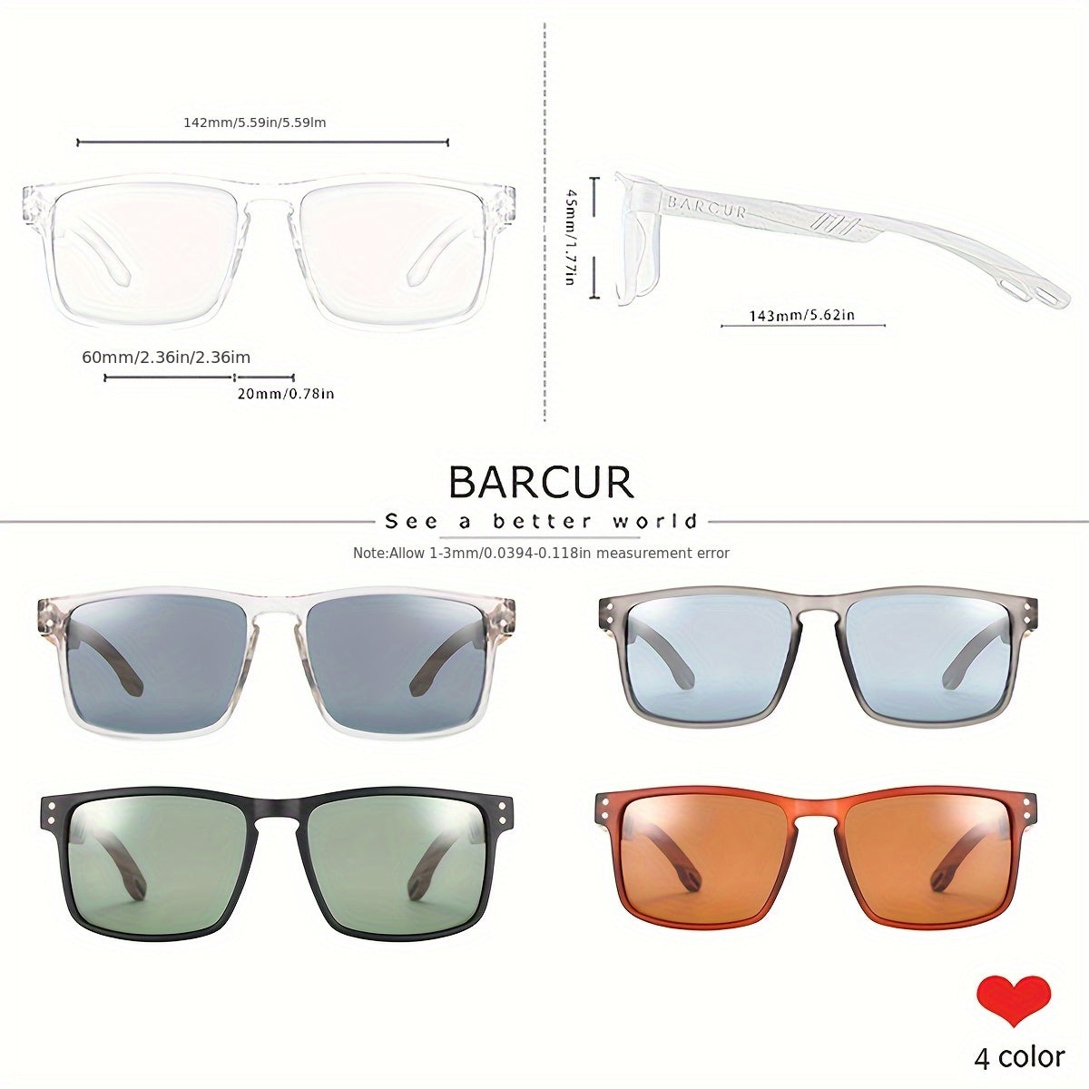 BARCUR Polarized Vintage Wood Sunglasses for Men & Women