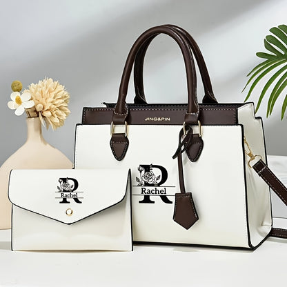 Personalized PU Leather Large Capacity Women’s Shoulder Bag Set