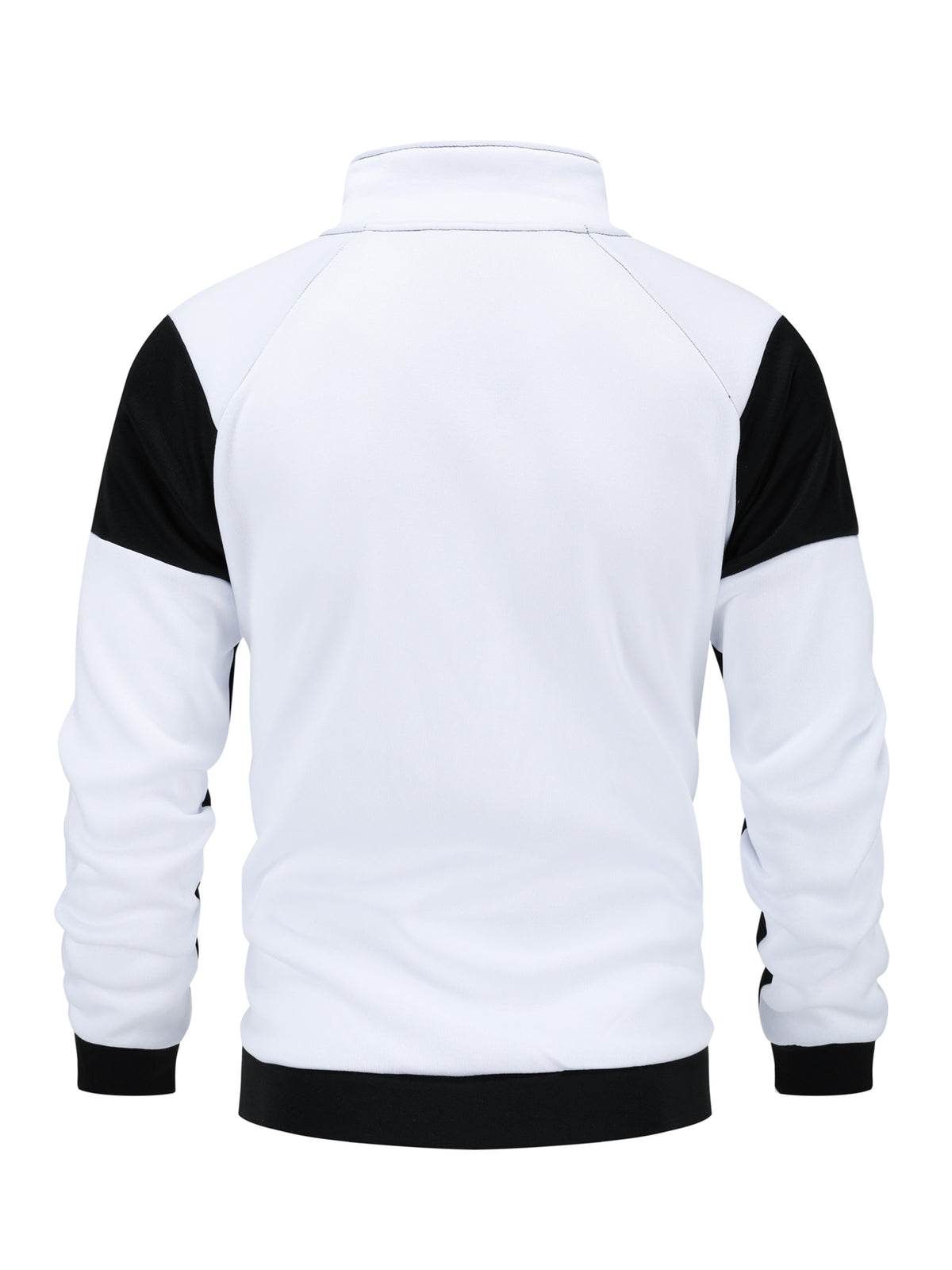 Men's Slim Fit Color Block Zip-Up Jacket with Stand Collar