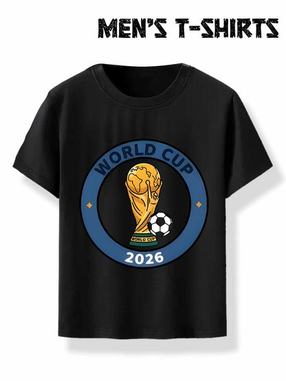 Men's FIFA World Cup Soccer Ball Mesh T-Shirt, Casual Sporty Fit