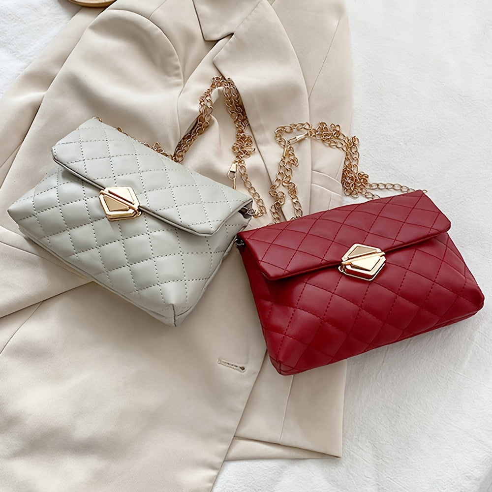 Բազմակողմանի ռոմբուսային կանացի պայուսակ, նորաձև վինտաժային շղթայական ուսապարկ, ձեռքի պայուսակ