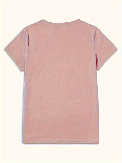 Women's Light Blue Yellow Rose Print T-Shirt - Short Sleeve Crew Neck Casual Top with Medium Stretch, Machine Washable & Breathable Fabric for All-Season Comfort, Relaxed Style, Graphic Tee, Stretchy Material, Printed Shirt,