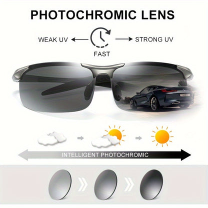 Men's Polarized Photochromic Aluminum Sunglasses UV400