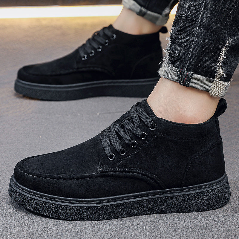 Men's High-Top Casual Ankle Boots, Lightweight PU, All-Season