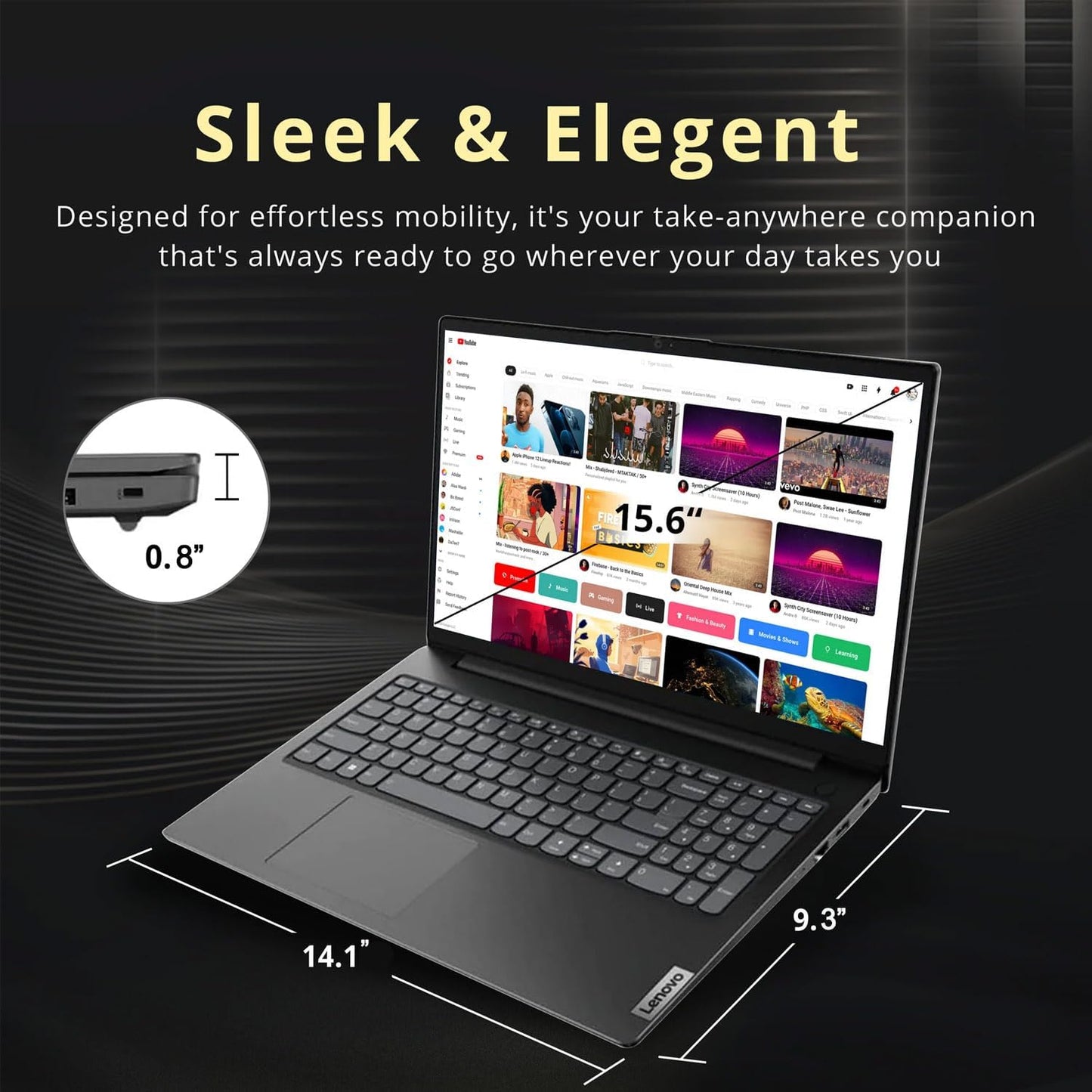 Lenovo V-Series V15 Business Traditional Laptop, 15.6" FHD Display, Intel Core I5-1235U, 40GB RAM, 1TB SSD, Webcam, Numeric Keypad, HDMI, RJ45, Wi-Fi, Windows 11 Pro, Black