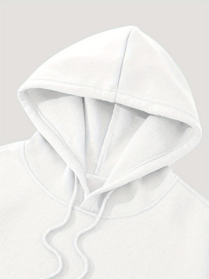 New Autumn and Winter Men's Fleece-Lined Hooded Sweatshirt Set with Print, Long-Sleeve Hoodie and Drawstring Pants for Couples