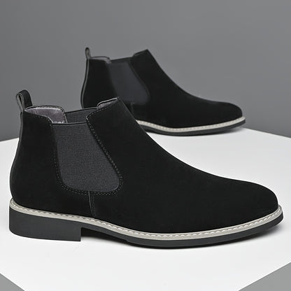 Men's Business Chelsea Boots Pointed Toe Slip-On Ankle Shoes