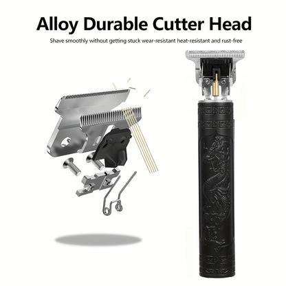 3pcs Men'S Professional Hair & Beard Grooming Kit - Cordless Clippers with LED Display, Precision Trimmer Set, USB Rechargeable, for Home Use, Perfect Holiday Gift - ayq