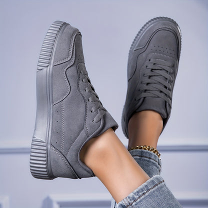 Breathable Fashion Sneakers - Casual Lace-Up Sports Shoes, Beige Faux Cover Low Tops with Durable TPR Sole, Comfortable Fabric Lining for All Seasons, Versatile Slipons|Minimalist Sneakers|Synthetic Cover Sneakers