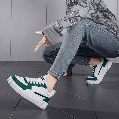 Women's White Sneakers with Color Accents, Soft Insole, Breathable
