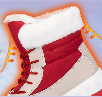 Winter velvet warm Men's and Women's shoes, thick snow boots, outdoor anti slip large size high top shoes