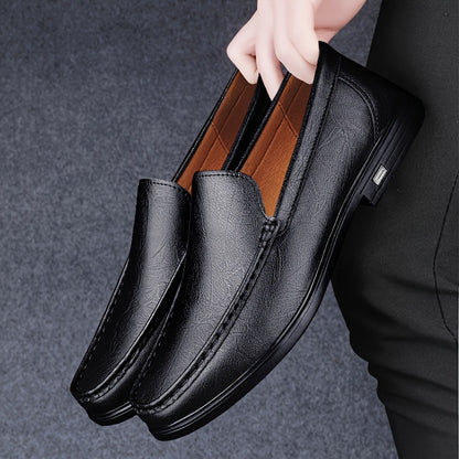 Men's Comfortable Slip-On Loafers with Rubber Sole, Vintage Style