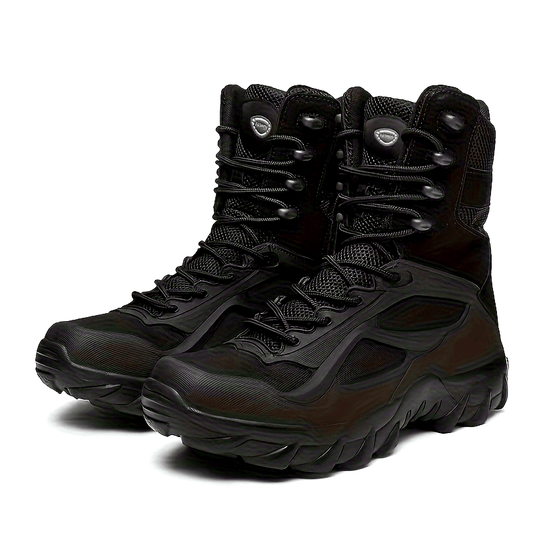 Men's High-Top Outdoor Hiking Boots with Fabric Upper