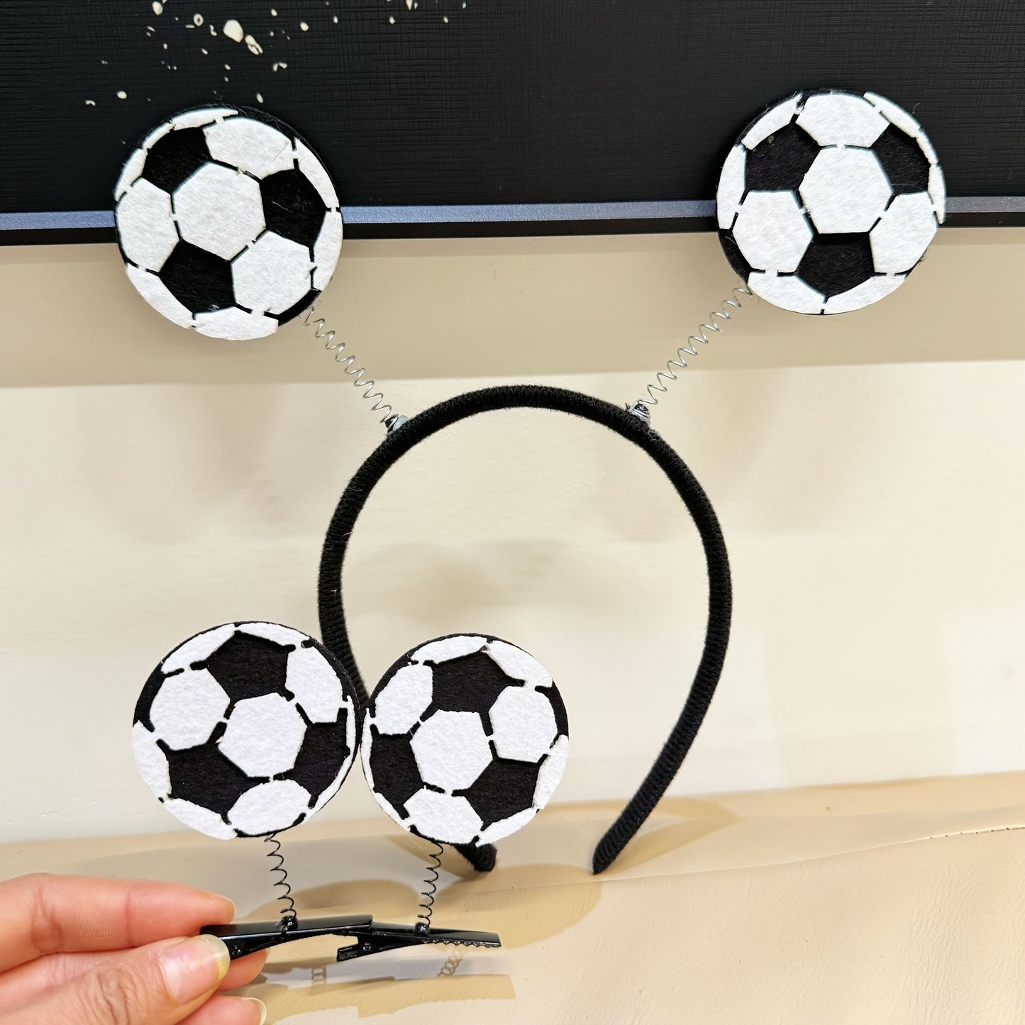 Black & White Soccer Fan Headbands for Kids & Adults
