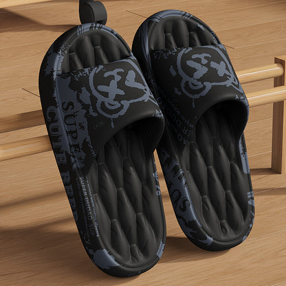 Men's Casual Printed EVA Slippers with Soft Sole, All-Season