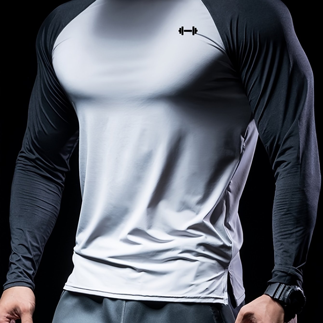 Տղամարդկանց Color Block Athletic Muscle Fit շապիկ, տղամարդկանց շնչառական կոմպրեսիոն շապիկ, հարմարավետ վերնաշապիկ ամառային սպորտի համար