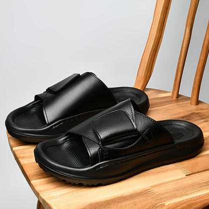 Men's Vintage All-Season Slip-On Slippers with EVA Sole