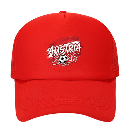 Austria 2026 Soccer Trucker Hat - Breathable Polyester Cap