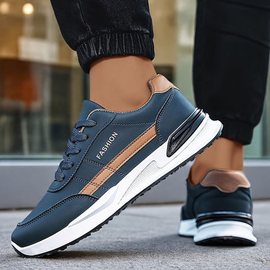 Men'S Breathable Trekking Shoes | Casual Low-Top Lace-up Sneakers, Faux Upper, PVC Sole, Suitable for All Seasons - ayq