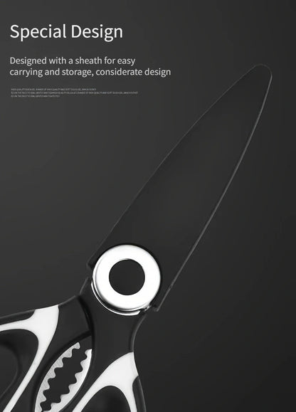 1pc, Kitchen Scissors, Poultry Shears, Kitchen Shears, Kitchen Fish Bone Scissors, Multifunctional Stainless Steel Chicken Bone Scissors For Duck Fish, Food Scissors, Kitchen Meat Scissors, Nut Opener, Bottle Opener, Kitchen