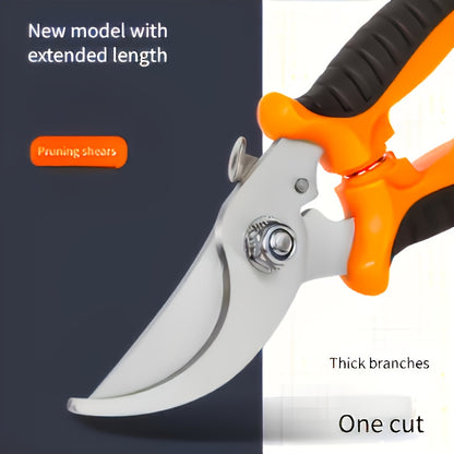 Heavy-Duty Professional Stainless Steel Pruner with Comfort Grip, Multi-Functional Garden Shears and Secateurs - Non-Slip Ergonomic Design for Effortless Spring Assisted Opening & Closing; Sharp Blades Cut Thick Branches With