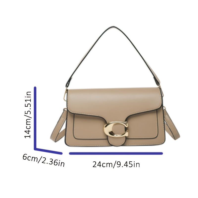 Women’s Minimalist Small PU Leather Square Crossbody Bag