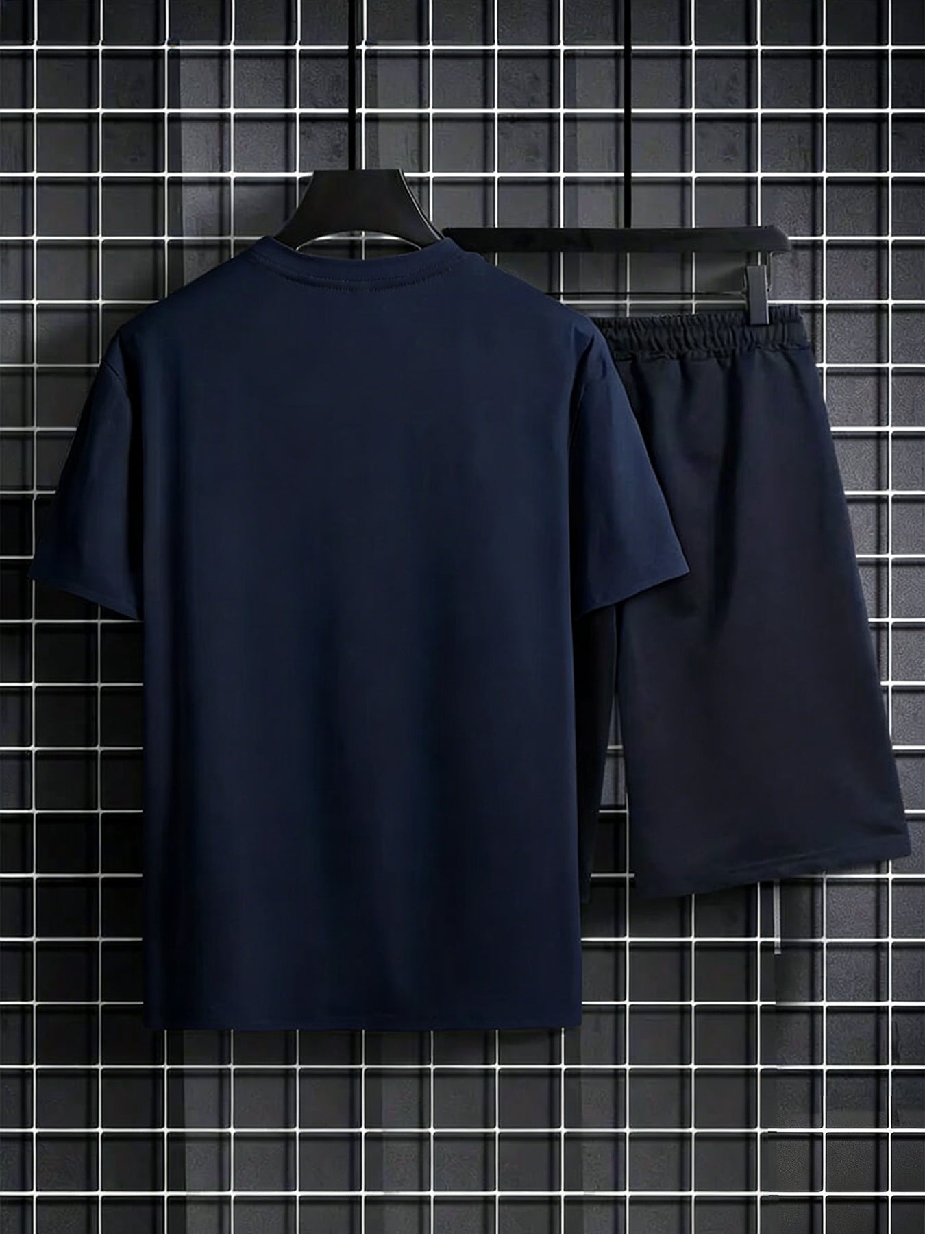 Men's Summer Short Sleeve T-Shirt and Shorts Set with Spartan Helmet P