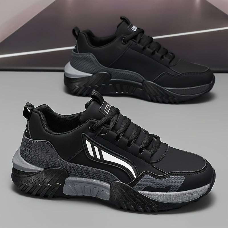Loeikan 2026 New Low-Top Men'S Versatile Comfortable Walking Boots | Fashionable Thick-Soled Casual Sports Shoes, All-Season, Lace-Up Closure, Faux Upper, Pvc Sole - ayq
