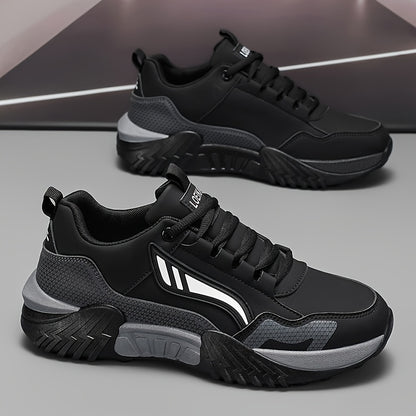 Loeikan 2026 New Low-Top Men'S Versatile Comfortable Walking Boots | Fashionable Thick-Soled Casual Sports Shoes, All-Season, Lace-Up Closure, Faux Upper, Pvc Sole - ayq
