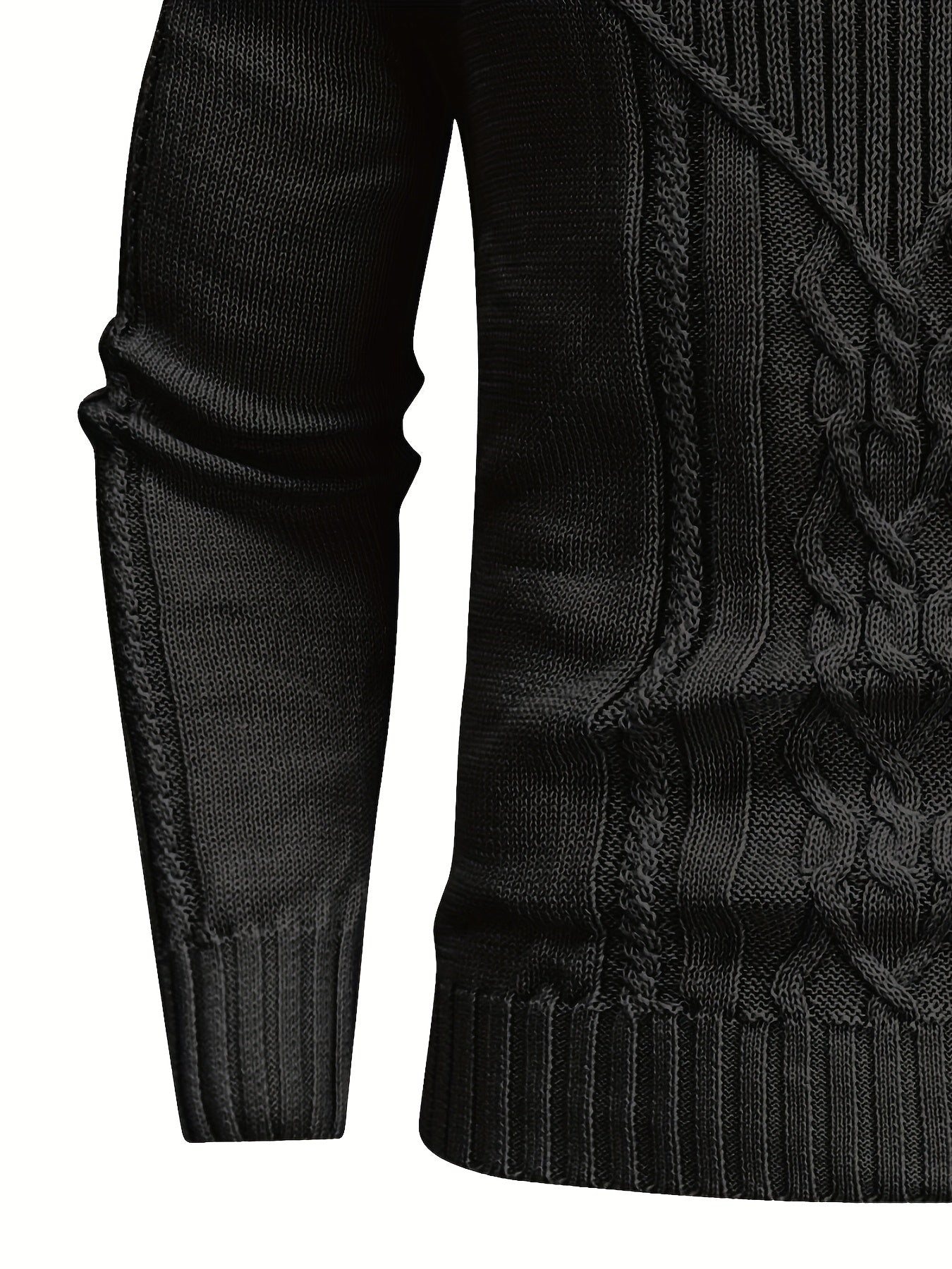 Men'S Casual Winter High Neck Turtleneck Sweater | Black Solid Color, Medium Stretch Fabric, Regular Fit, Hand Wash Only, Sleek Knitwear, Long Sleeve, Rib-Knit Detail