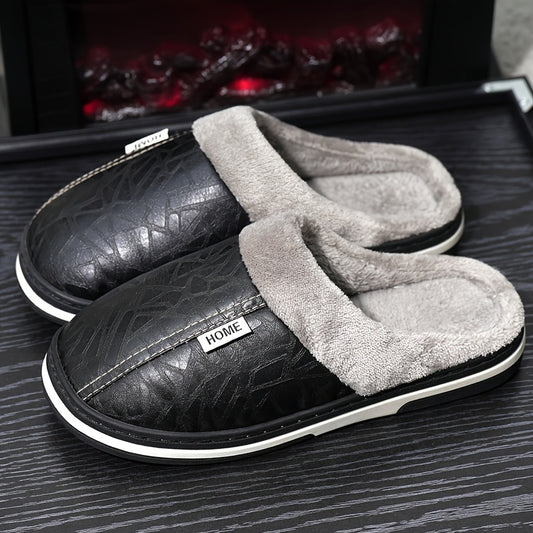 Men's Oversized Plush Winter Slippers Soft Warm Indoor Shoes - ayq