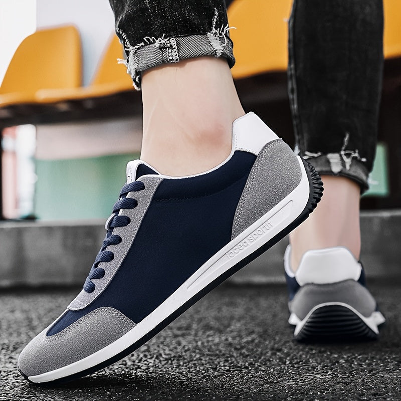 Men'S Casual Sneakers - Navy & Gray, Breathable, Anti-Sweat, Soft Sole, Durable, Lace-Up Design, All-Season Comfort, Outdoor & Casual Wear, Casual Footwear | Modern Casual Sneakers | Comfortable Footwear