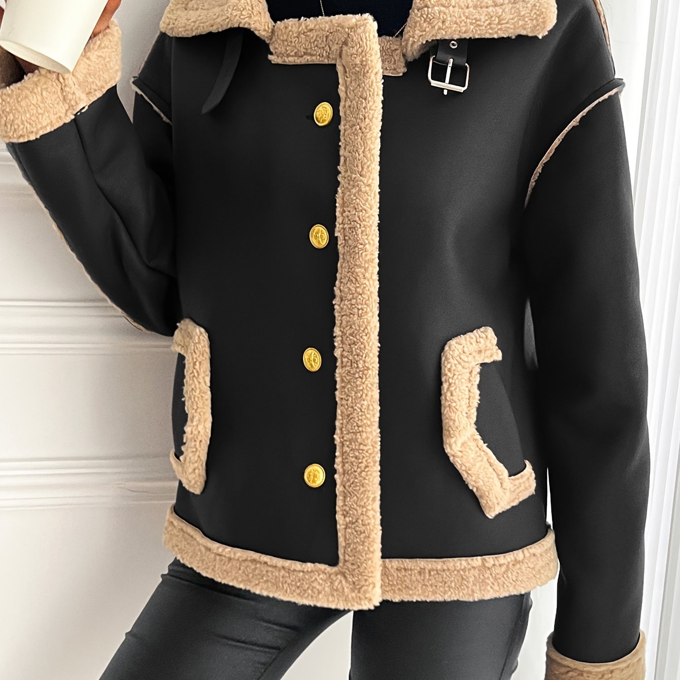 Women's Elegant Motorcycle Jacket - Heavy-Duty Winter Coat, Brown, Non-Stretch Motorcycle Outerwear for Cold Weather Riding & Everyday Chic - Machine Washable Outer Jacket, Seasonal Fashion, Classic Design, Premium Detailing,