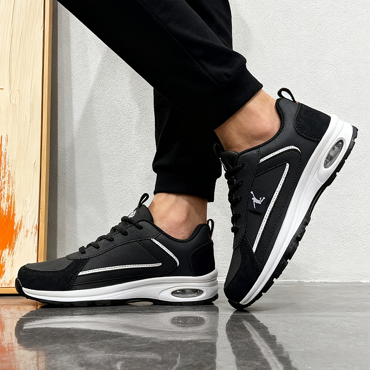 ZERJER Men'S Casual Sports Shoes | Comfortable Low-Top Lace-up Sneakers with Thick Rubber Sole, Faux & Fabric Upper, Breathable for Daily & Casual Wear, Suitable for Hiking & Outdoor Activities, Sizes 39-48