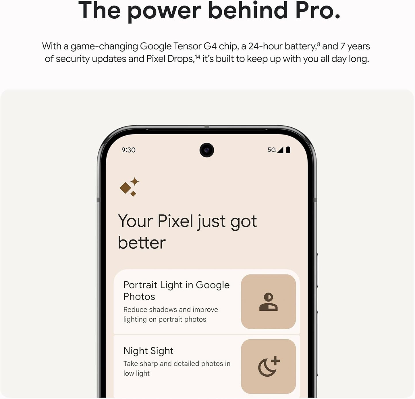 Google Pixel 9 Pro - Unlocked Android Smartphone with Gemini, Triple Rear Camera System, 24-Hour Battery, and 6.3" Super Actua Display - Hazel - 256 GB
