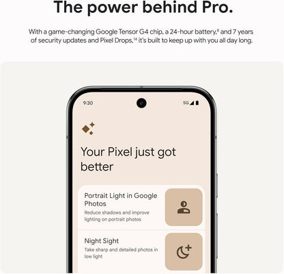 Google Pixel 9 Pro - Unlocked Android Smartphone with Gemini, Triple Rear Camera System, 24-Hour Battery, and 6.3" Super Actua Display - Hazel - 256 GB