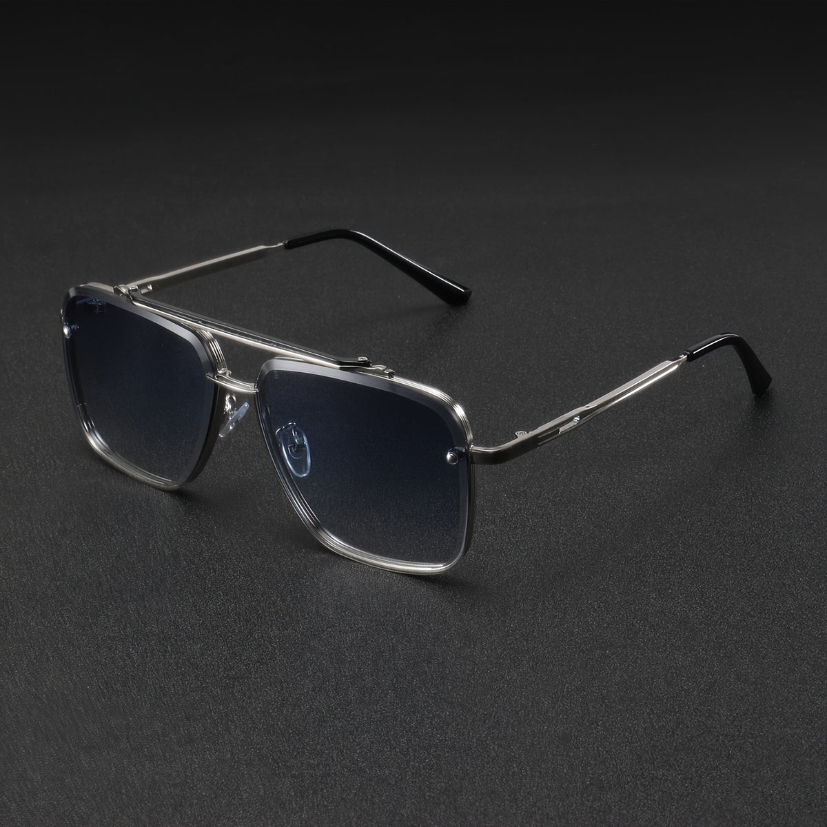 Men's Vintage Rimless Metal Double-Beam Casual Glasses