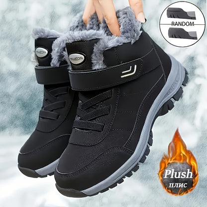 Women's Snow Boots, Couple Style, Autumn/Winter Unisex Outdoor Sports High-Top Hiking Shoes, Multiple Colors Available Winter Women's Ankle Boots. Black, Grey, Red Women's Shoes. Lace-Up and Closure for Easy Wear, Designed fo