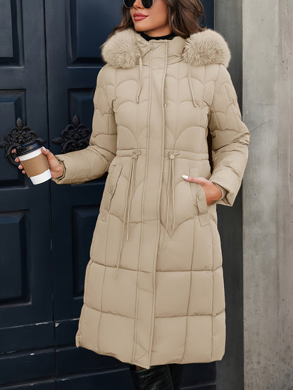 Աշնանային և ձմեռային կանացի միջին երկարության, գլխարկով, լարով գրպաններով, նորաձև, տարեցների համար նախատեսված տաք, բազմակողմանի, միագույն բաճկոն