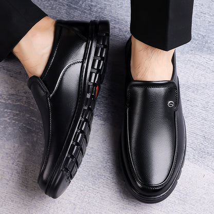 Men's Business Casual Ankle Boots, Winter Light Lined Warm Snow Boots, Slip-on High-Top Design, Versatile Footwear for Daily Office and Outdoor Walking, Non-Slip Thick Sole Walking Shoes