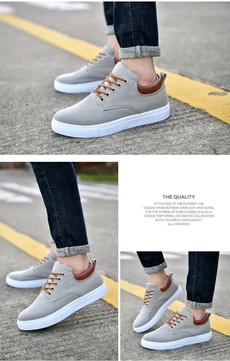 Men's Canvas Footwear - Non-Slip, Durable & Comfortable Lace-Up Shoes