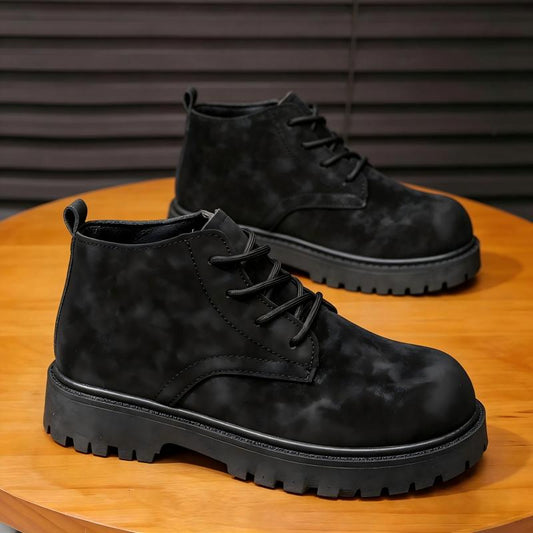 Men's Plus Size Retro Derby Casual Thick Sole Boots