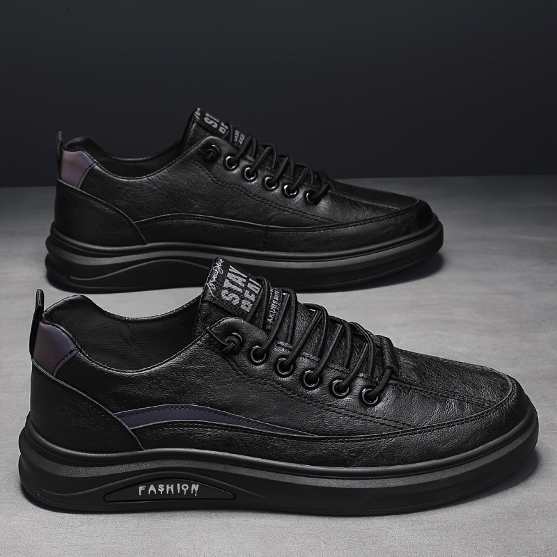 Men'S Casual Sports Shoes | Black Non-Slip Sneakers with Elastic Band Closure, Low Top Design for Spring/Fall Season - ayq