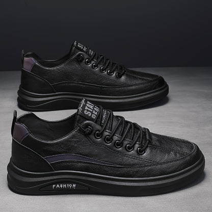 Men'S Casual Sports Shoes | Black Non-Slip Sneakers with Elastic Band Closure, Low Top Design for Spring/Fall Season - ayq