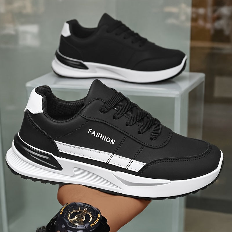 Men'S Breathable Trekking Shoes | Casual Low-Top Lace-up Sneakers, Faux Upper, PVC Sole, Suitable for All Seasons - ayq