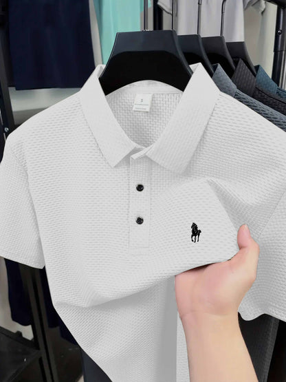S144 Ankle Sprain Horse Print Golf Knitted Men'S Polo - ayq