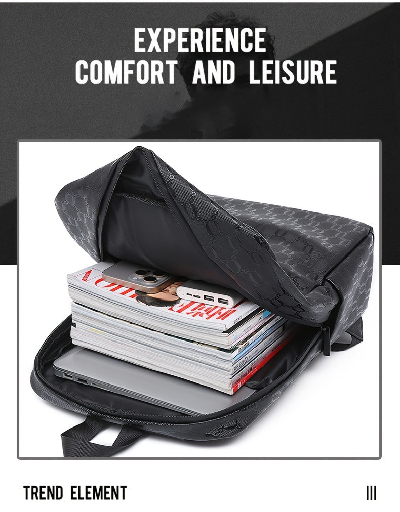 Extra Large Capacity Backpack - Durable PVC Fabric, Stylish Black Design with Multiple Compartments and Padded Laptop Section - Perfect for College, Business, and Travel   Versatile Computer Bag  Business Backpack   Multi-Fu